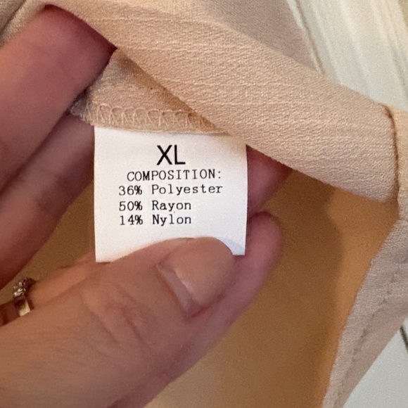 Women's Ruffled Beige Top - Picture 5 of 6